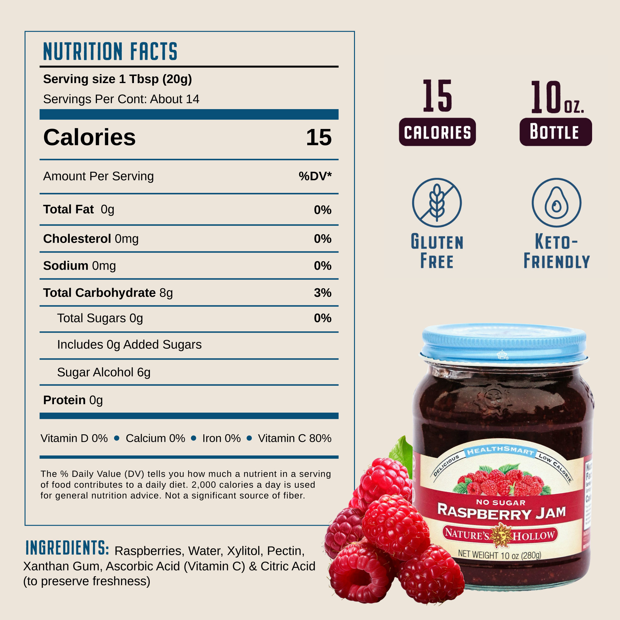 HealthSmart Raspberry Jam 6pk CASE